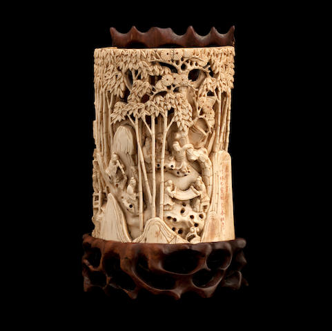 An ivory tusk carving 19th century