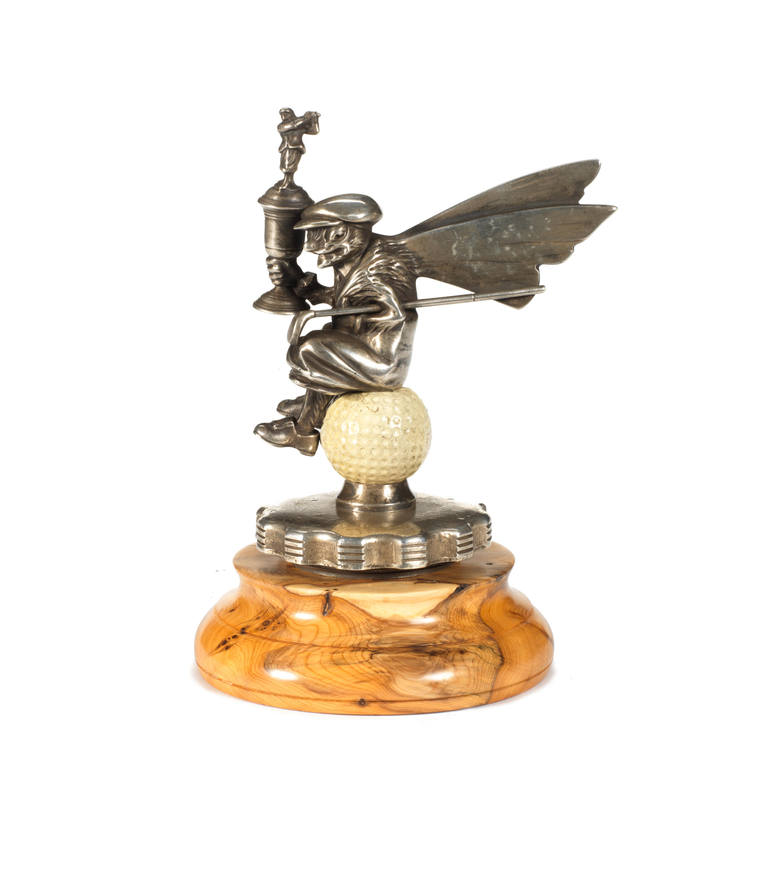 An unusual 'Golfer' mascot, 1920s,