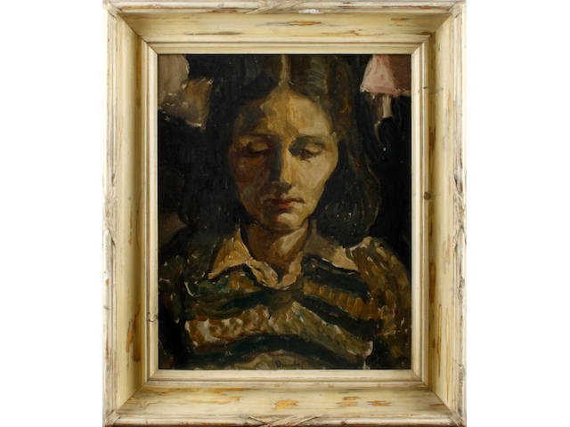 Ronald Ossory Dunlop NEA, ARA, RBA (British, 1894-1973) Portrait of a woman in an interior