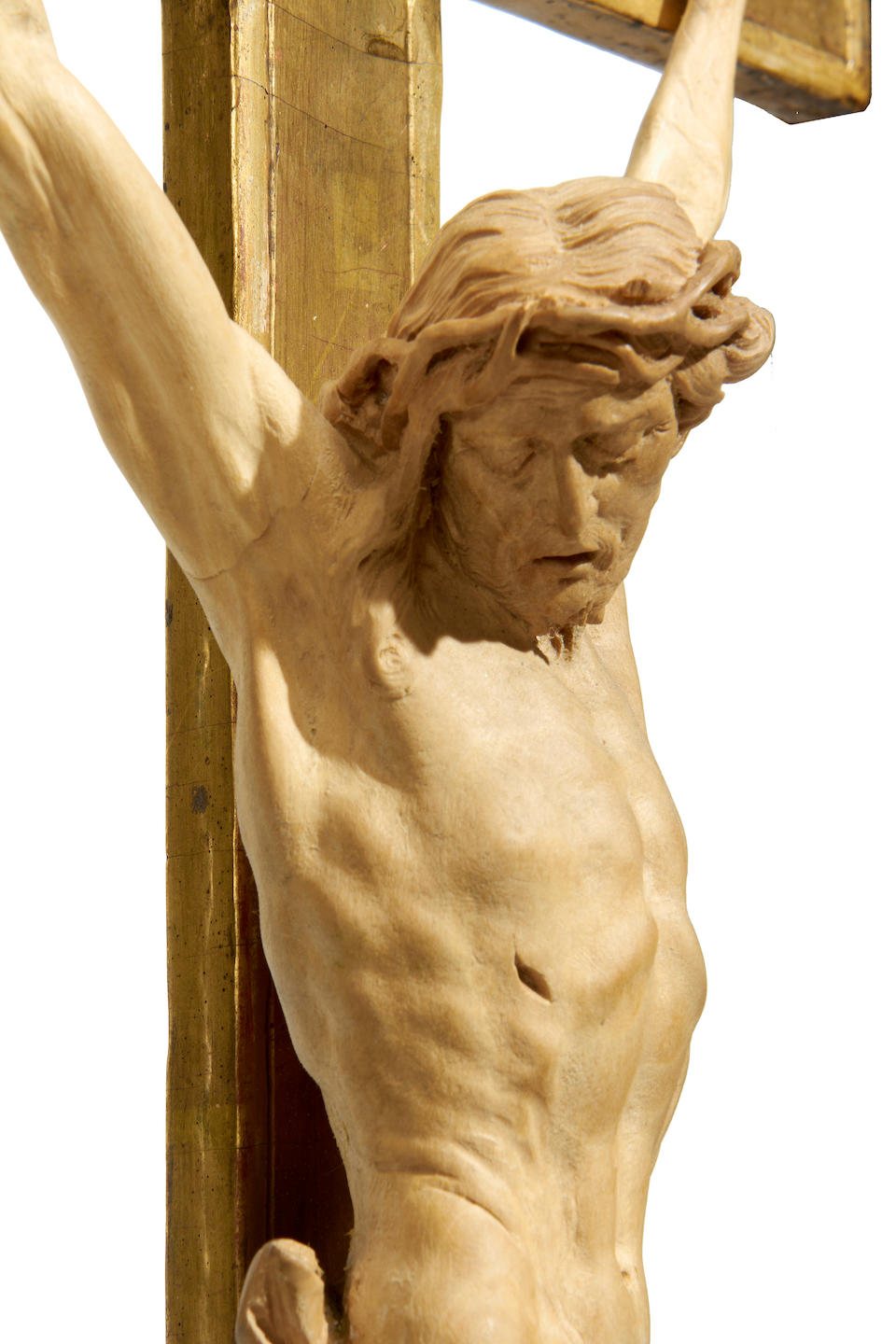 Northern Italian, late 18th Century A carved wood and gilt gesso crucifix in the Neo-Classical style, circa 1780