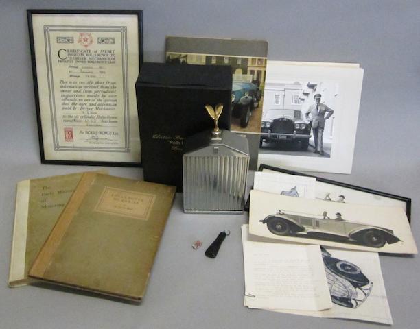 A lot of memorabilia from the collection of Rolls-Royce Driver Mechanic W. Rose,