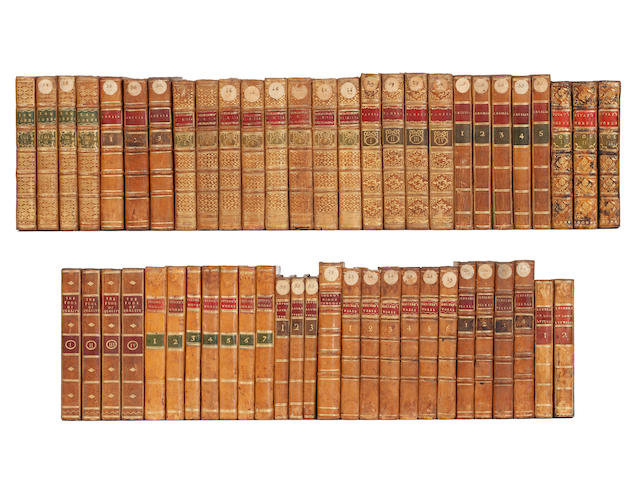 BINDINGS FIELDING (HENRY) The History of Tom Jones, 4 vol., 1773; and 57 others, mostly good eighteenth century calf bindings (61)