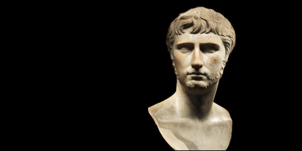 A Roman marble portrait bust of Gaius Caesar