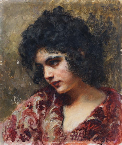 Attributed to Konstantin Egorovich Makovsky (Russian, 1839-1915) Gypsy girl