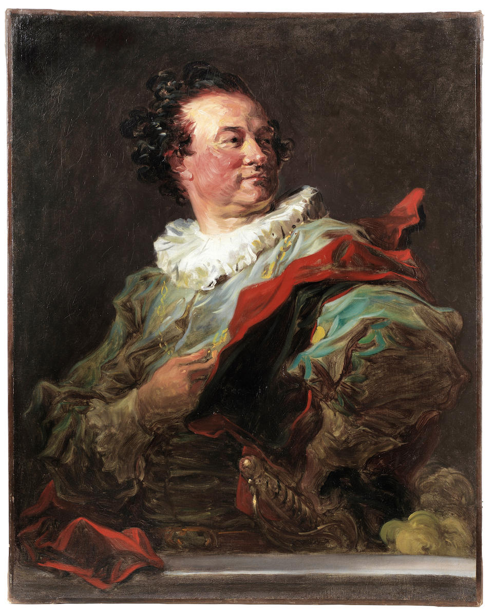 Jean Honor&#233; Fragonard (French, 1732-1806) Portrait of Fran&#231;ois-Henri, 5th duc d'Harcourt, half-length and looking over his shoulder to his left
