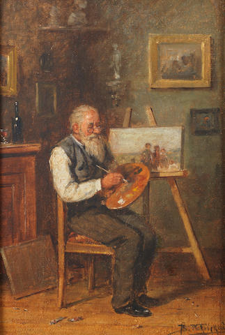 Vladimir Egorovich Makovsky (Russian, 1846-1920) The artist in his studio