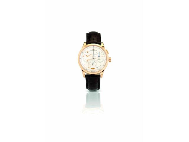 Jaeger-LeCoutre. A fine and rare 18ct rose gold chronograph manual wind wristwatchDuom&#232;tre &#224; Chronographe, Ref:600.2.28.S, Case No.2460055, Movement No.3493453, Circa 2008