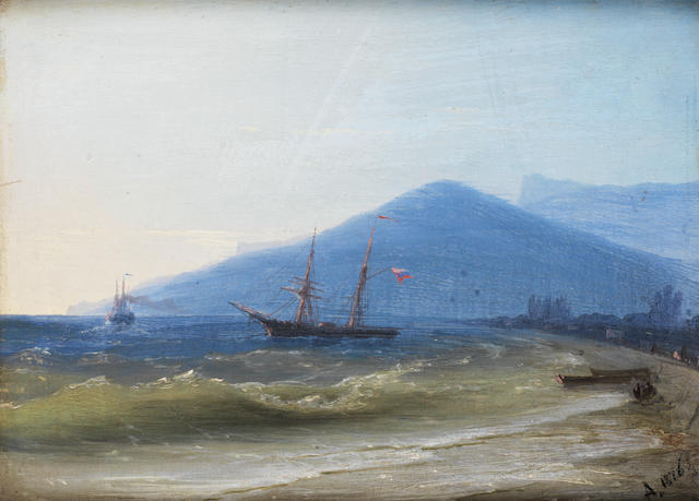 Ivan Konstantinovich Aivazovsky (Russian, 1817-1900) Russian shipping, Yalta