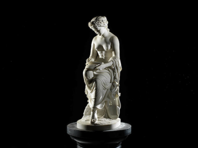 William Brodie, Scottish (1815-1881): A sculpted white marble figure of 'Corinna', also known as 'Corinna, the Lyric Muse'