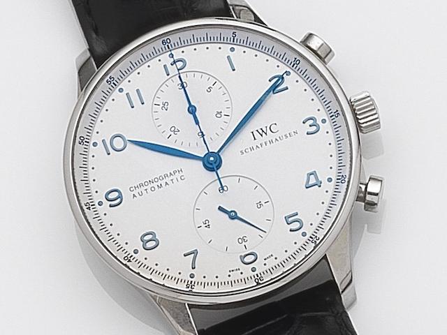 IWC. A stainless steel automatic chronograph wristwatch Portuguese Chronograph, Ref:3714, Case No.3206741, Movement No.2698915, Circa 2005