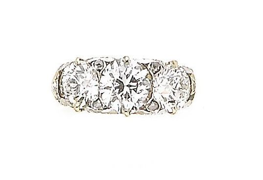 A diamond three-stone ring