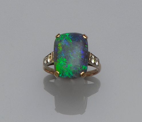 A black opal ring