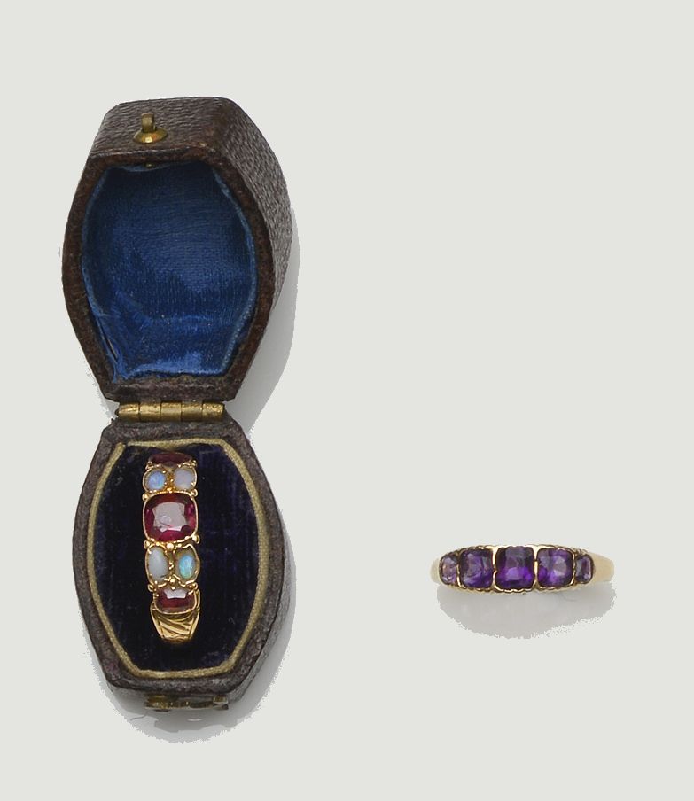 Two gem set rings (2)