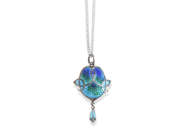 Attributed to James Fenton: An Art Nouveau enamel pendant, and a collection of jewellery