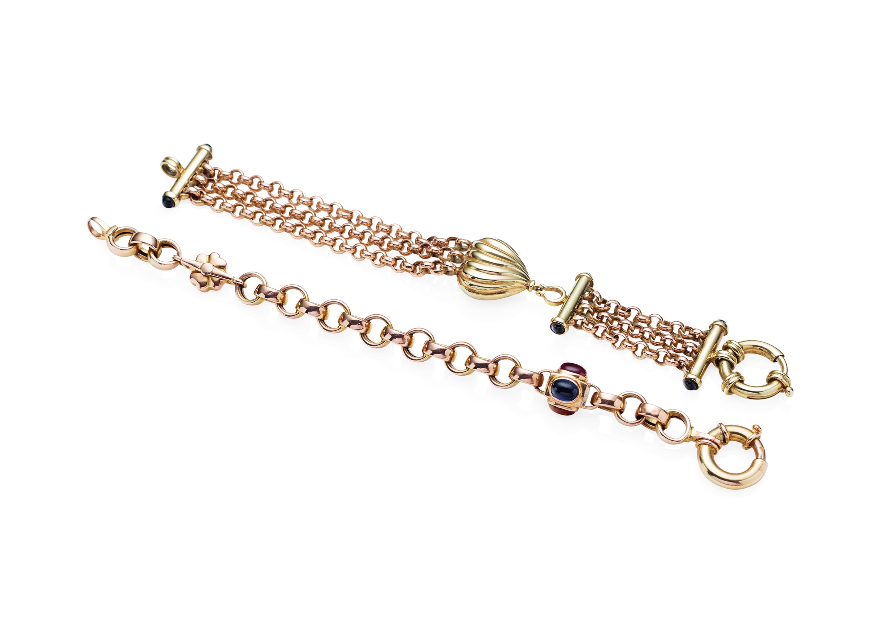 Two gold bracelets