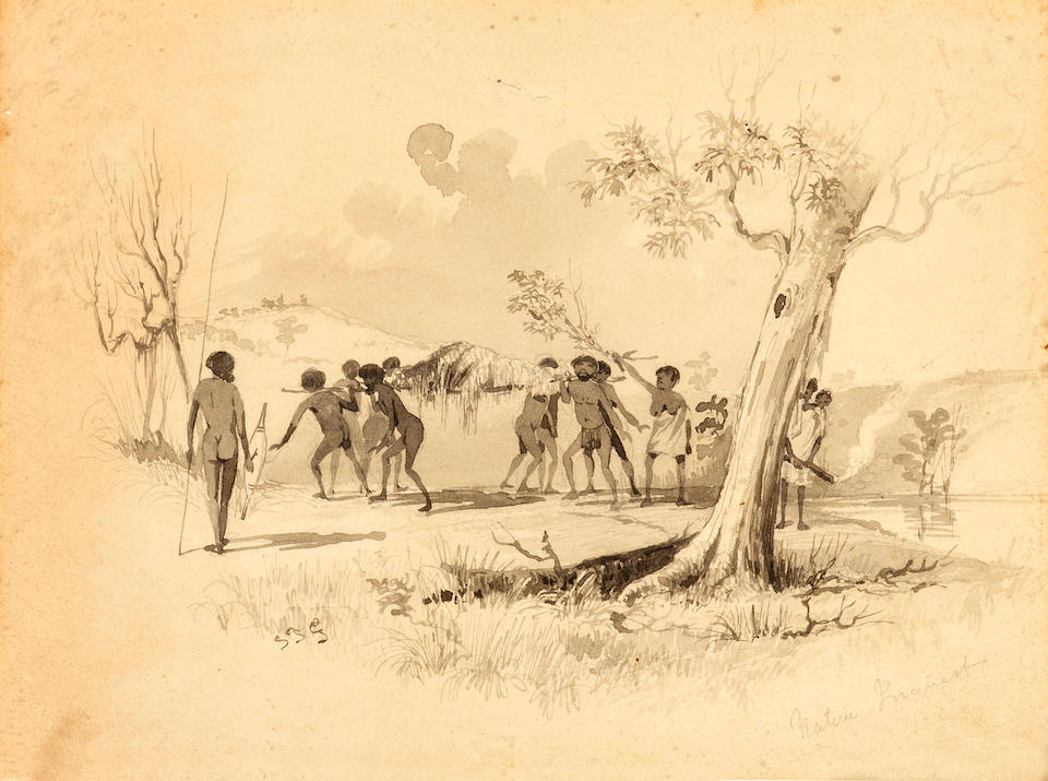 Samuel Thomas Gill (Australian, 1818-1880) Native Burial, Native Inquest and Native Sepulchre