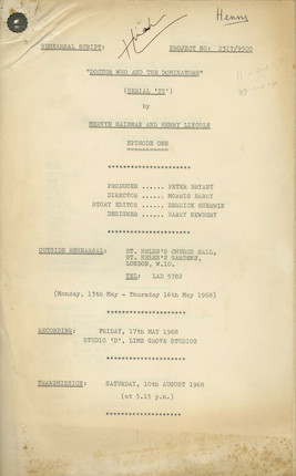 Doctor Who / Patrick Troughton 'Doctor Who And The Dominators', three Rehearsal Scripts,  1968, 3 image 1