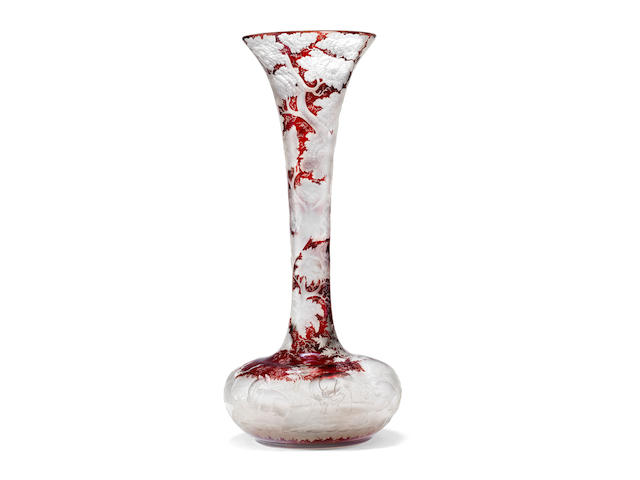A massive Bohemian ruby-stained bottle vase, circa 1850-60