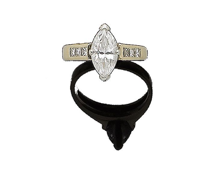 A diamond single-stone ring