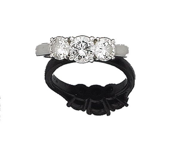 A diamond three-stone ring
