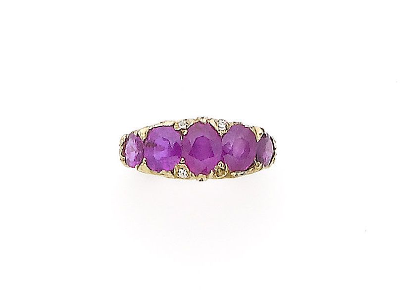 A ruby and diamond ring