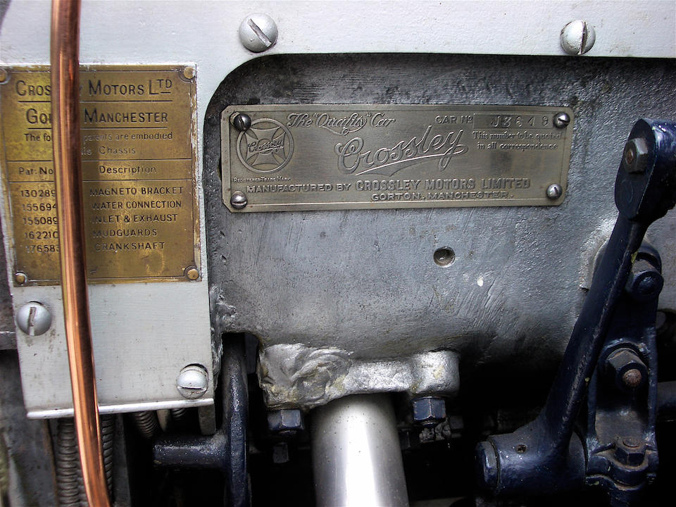 1924 Crossley 19.6hp Sports Tourer  Chassis no. 16836 Engine no. 16883