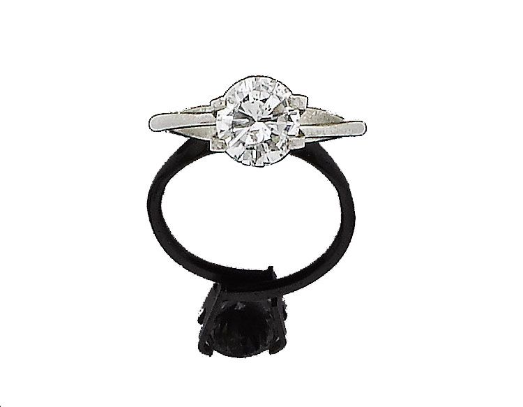 A diamond single-stone ring