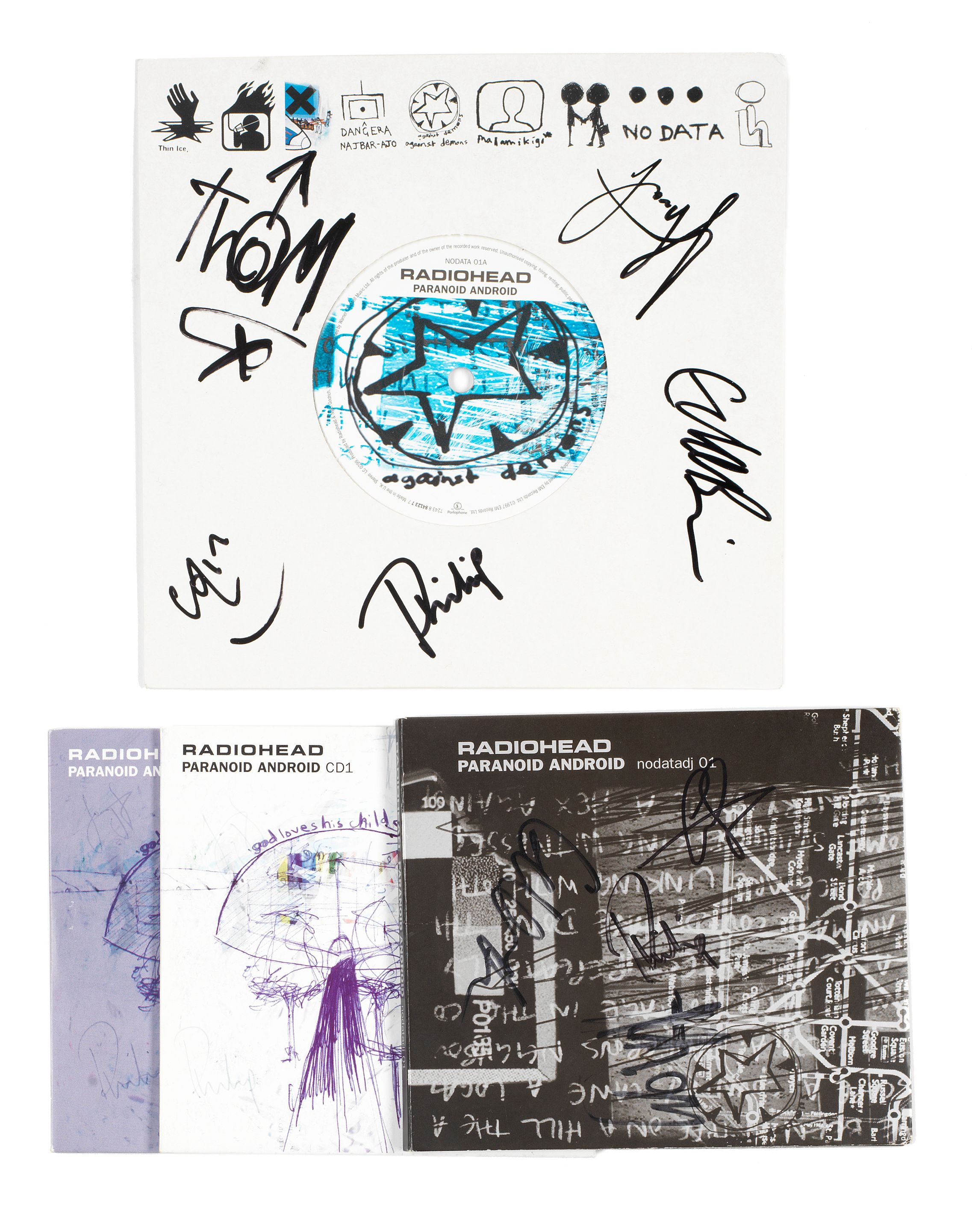 Radiohead: Autographed 'Paranoid Android' items,