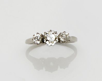 A diamond three stone ring