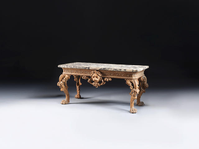 A George II carved pine side table attributed to William Linnell the design possibly by John Linnell