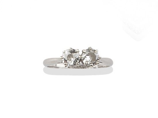 A diamond two stone ring