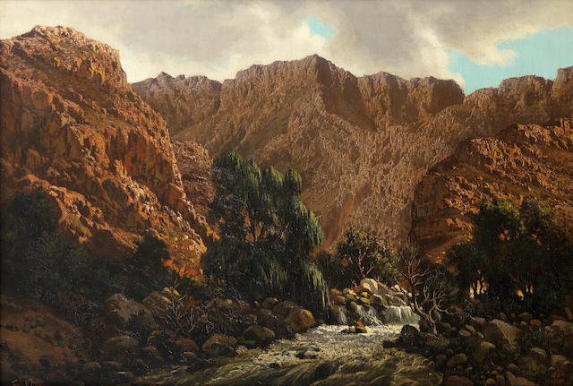 Marthinus (Tinus) Johannes de Jongh (South African, 1885-1942) Mountainous landscape