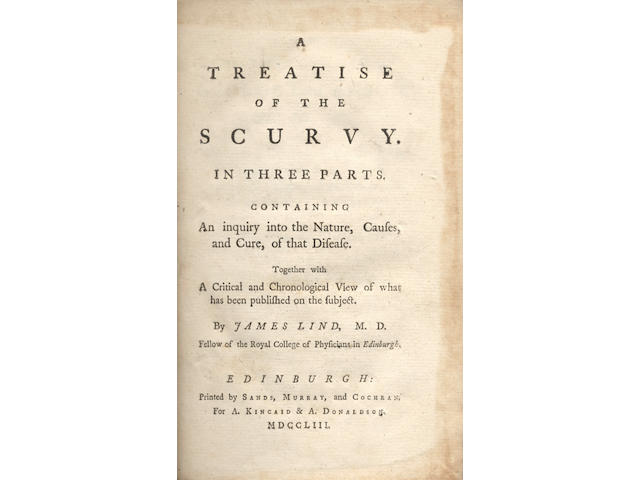 LIND (JAMES) A Treatise of the Scurvy, FIRST EDITION, Edinburgh, A. Kincaid & A. Donaldson, 1753
