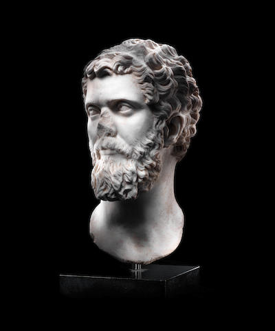 A Roman marble portrait head of the Emperor Septimius Severus
