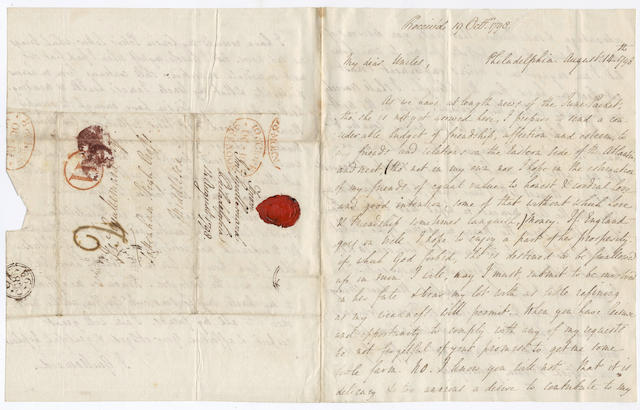 AMERICA, FRENCH REVOLUTION, AUSTRALIA and THE ROYAL SOCIETY Papers of John Lewis Guillemard FRS, comprising his letters home written from France during the Revolution, from the United States while travelling with the duc de la Rochefoucauld-Liancourt and serving as fifth member of the British commission to arbitrate on pre-Revolutionary debts under Article 6 of the Jay Treaty, and afterwards to members of the Davies Gilbert circle, 1895