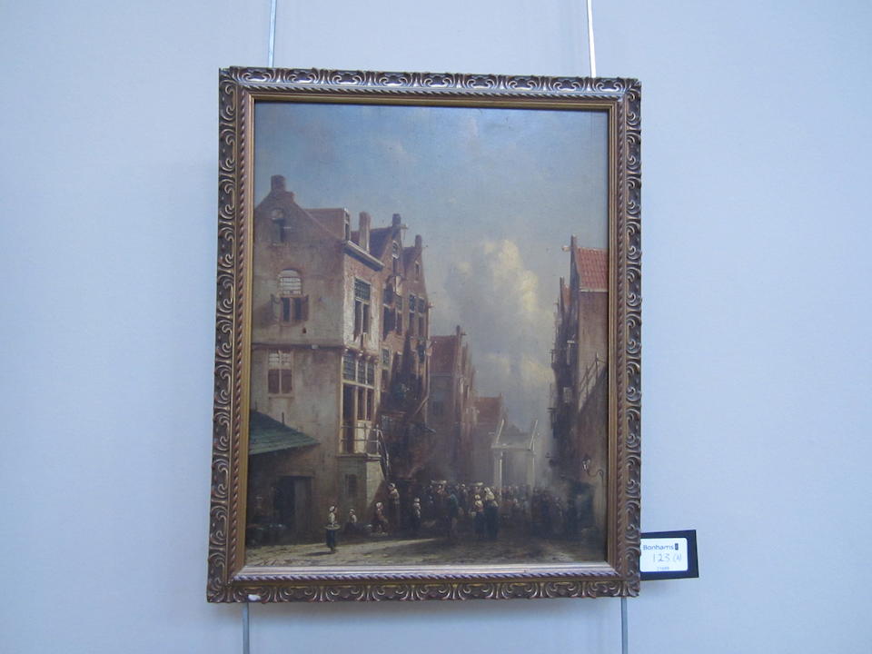 Flemish School, 19th century A Pair of Street Scenes