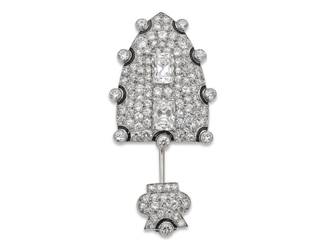 An Art Deco diamond cliquet pin, by Cartier, circa 1925