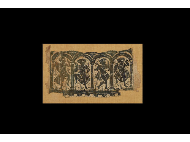 A Coptic textile panel with dancing figures