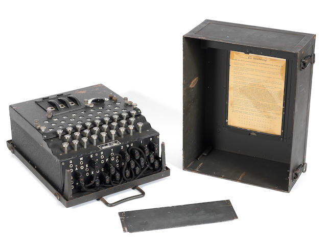 A rare Enigma three rotor enciphering machine, German, circa 1941,