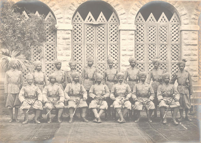 MILITARY - BALUCHI REGIMENTS A collection of approximately 90 regimental and "special occasion" groups, relating to British and native Baluchi, Afridi, and related military gatherings in Karachi and Hong Kong, [c.1896-1912] (quantity)