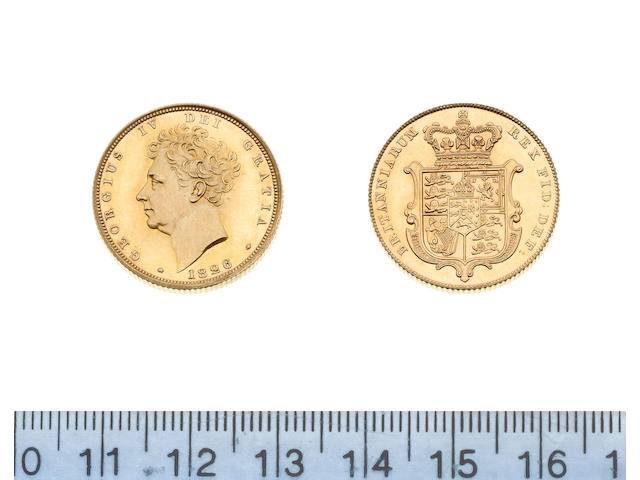 George IV, 1820-30 Proof Sovereign, 1826, bare head left, date below,