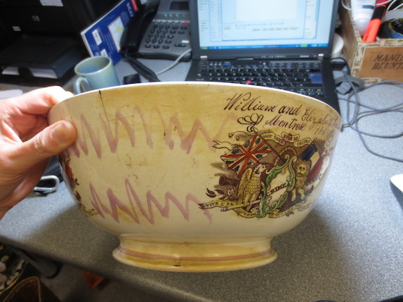 A Moore & Co Sunderland lustre bowl of Scottish interest Inscribed William and Elizabeth Forbes, Montrose, 1859 image 2
