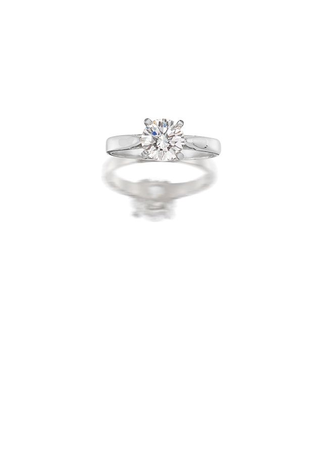 A diamond single-stone ring