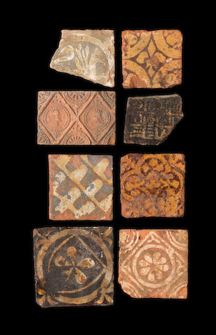 A study collection of Medieval tiles, 13th-16th century