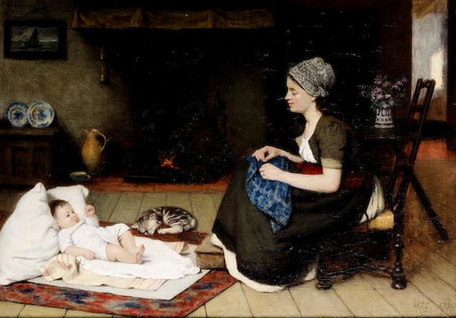 David Adolf Constant Artz (Dutch, 1837-1890) Motherhood