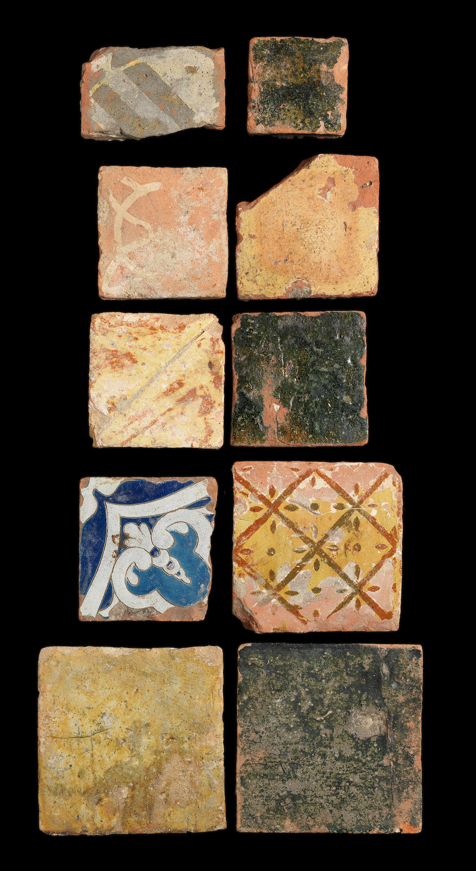 A study collection of Medieval tiles, 13th-16th century