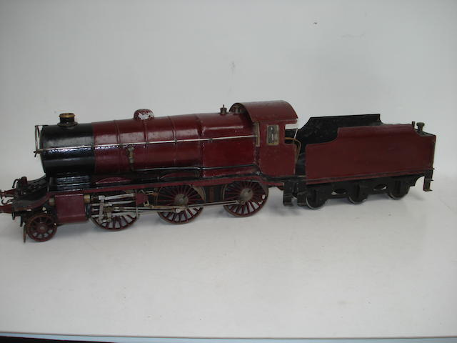 Bassett-Lowke kit built 2 1/2in gauge LMS 4-6-0 locomotive and tender, circa 1940