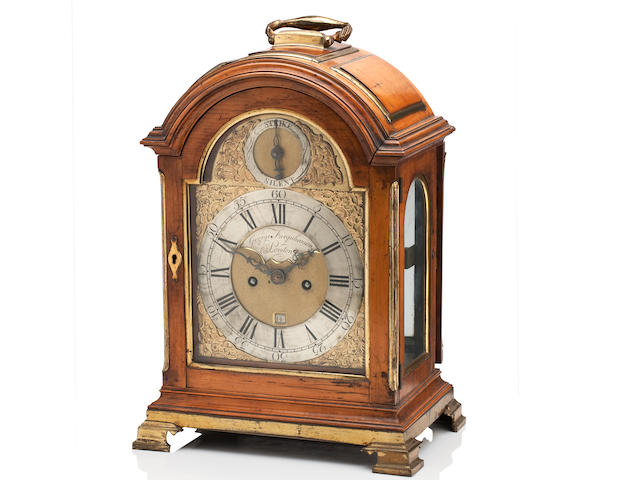 A George III satinwood repeating bracket clock The dial inscribed George Farquharson London