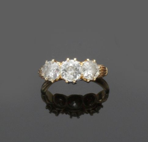 A diamond three stone ring