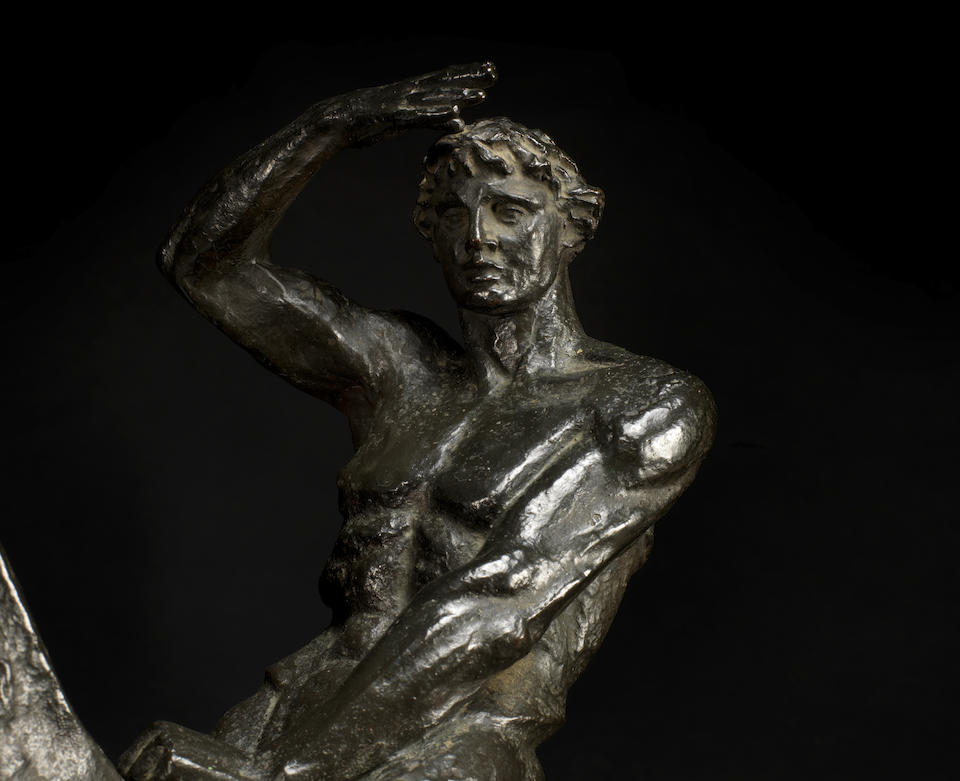 Thomas Wren after George Frederick Watts, OM RA, British (1817-1904): A bronze equestrian reduction  of 'Physical Energy' dated 1914